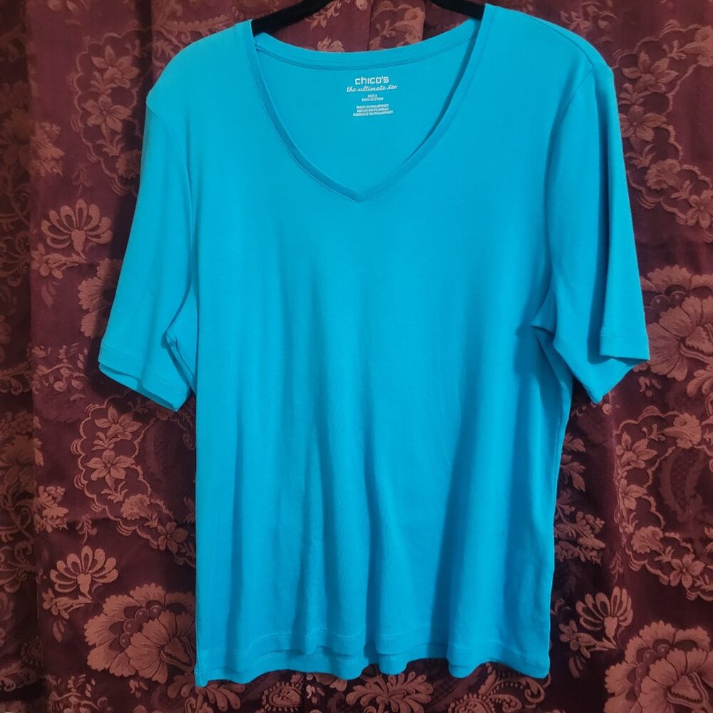 Chico's Size 2 V Neck Tee
